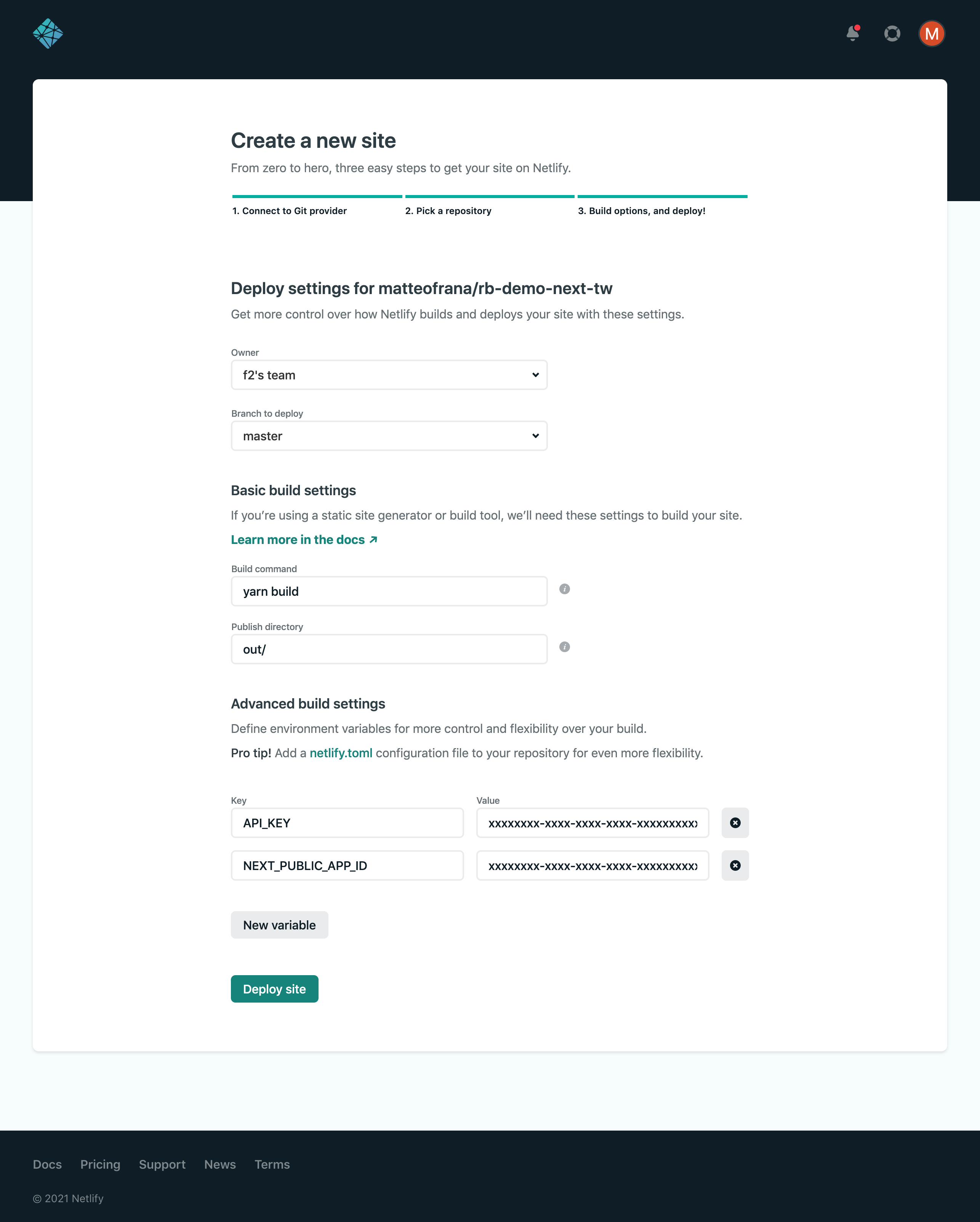 Environment variables on Netlify